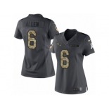 Women's Nike New England Patriots #6 Ryan Allen Limited Black 2016 Salute to Service NFL Jersey