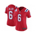 Women's Nike New England Patriots #6 Ryan Allen Vapor Untouchable Limited Red Alternate NFL Jersey