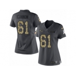 Women's Nike New England Patriots #61 Marcus Cannon Limited Black 2016 Salute to Service NFL Jersey