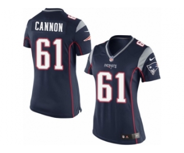 Women's Nike New England Patriots #61 Marcus Cannon Limited Navy Blue Team Color NFL Jersey