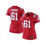 Women's Nike New England Patriots #61 Marcus Cannon Limited Red Alternate NFL Jersey