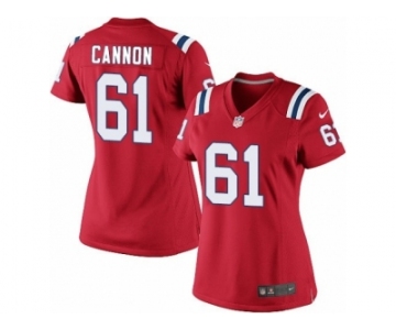 Women's Nike New England Patriots #61 Marcus Cannon Limited Red Alternate NFL Jersey