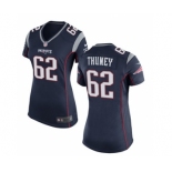 Women's Nike New England Patriots #62 Joe Thuney Navy Blue Team Color NFL Jersey