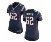 Women's Nike New England Patriots #62 Joe Thuney Navy Blue Team Color NFL Jersey