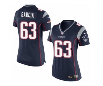 Women's Nike New England Patriots #63 Antonio Garcia Limited Navy Blue Team Color NFL Jersey