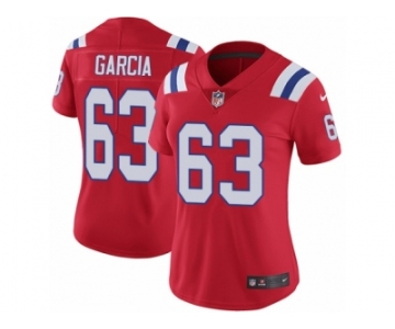 Women's Nike New England Patriots #63 Antonio Garcia Vapor Untouchable Limited Red Alternate NFL Jersey