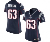 Women's Nike New England Patriots #63 Tre Jackson Navy Blue Team Color NFL Jersey