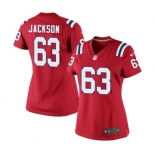 Women's Nike New England Patriots #63 Tre Jackson Red Alternate NFL Jersey