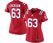 Women's Nike New England Patriots #63 Tre Jackson Red Alternate NFL Jersey