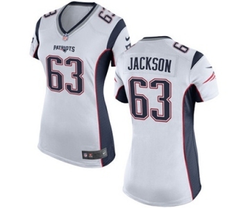 Women's Nike New England Patriots #63 Tre Jackson White NFL Jersey