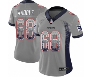 Women's Nike New England Patriots #68 LaAdrian Waddle Limited Gray Rush Drift Fashion NFL Jersey