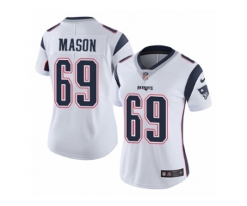 Women's Nike New England Patriots #69 Shaq Mason Vapor Untouchable Limited White NFL Jersey