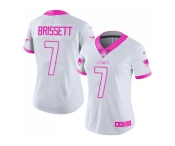 Women's Nike New England Patriots #7 Jacoby Brissett Limited Rush Fashion Pink NFL Jersey