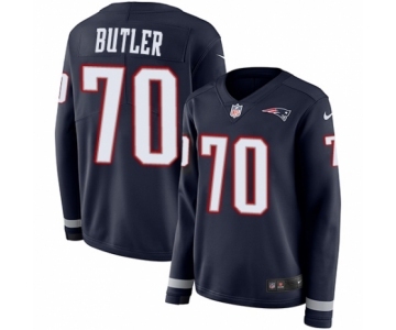 Women's Nike New England Patriots #70 Adam Butler Limited Navy Blue Therma Long Sleeve NFL Jersey