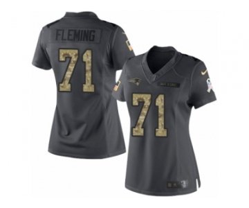 Women's Nike New England Patriots #71 Cameron Fleming Limited Black 2016 Salute to Service NFL Jersey