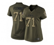 Women's Nike New England Patriots #71 Cameron Fleming Limited Green Salute to Service NFL Jersey