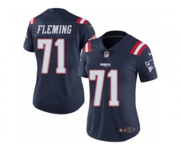 Women's Nike New England Patriots #71 Cameron Fleming Limited Navy Blue Rush NFL Jersey