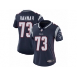 Women's Nike New England Patriots #73 John Hannah Vapor Untouchable Limited Navy Blue Team Color NFL Jersey