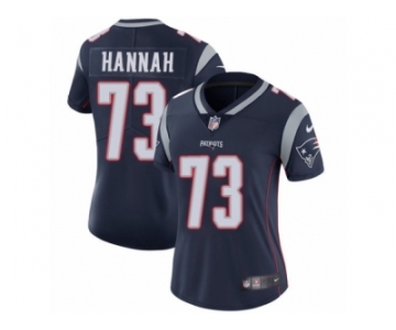 Women's Nike New England Patriots #73 John Hannah Vapor Untouchable Limited Navy Blue Team Color NFL Jersey