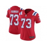 Women's Nike New England Patriots #73 John Hannah Vapor Untouchable Limited Red Alternate NFL Jersey