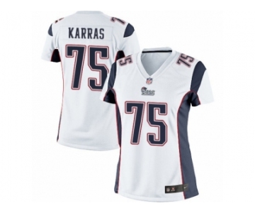 Women's Nike New England Patriots #75 Ted Karras Limited White NFL Jersey