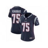 Women's Nike New England Patriots #75 Ted Karras Vapor Untouchable Limited Navy Blue Team Color NFL Jersey