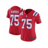 Women's Nike New England Patriots #75 Ted Karras Vapor Untouchable Limited Red Alternate NFL Jersey