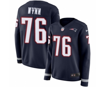 Women's Nike New England Patriots #76 Isaiah Wynn Limited Navy Blue Therma Long Sleeve NFL Jersey