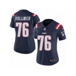 Women's Nike New England Patriots #76 Sebastian Vollmer Limited Navy Blue Rush NFL Jersey