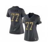 Women's Nike New England Patriots #77 Nate Solder Limited Black 2016 Salute to Service NFL Jersey