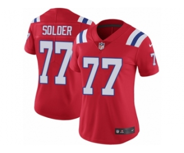 Women's Nike New England Patriots #77 Nate Solder Vapor Untouchable Limited Red Alternate NFL Jersey