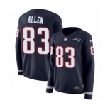 Women's Nike New England Patriots #83 Dwayne Allen Limited Navy Blue Therma Long Sleeve NFL Jersey