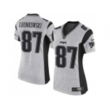 Women's Nike New England Patriots #87 Rob Gronkowski Gray Stitched NFL Limited Gridiron Gray II Jersey