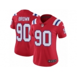 Women's Nike New England Patriots #90 Malcom Brown Vapor Untouchable Limited Red Alternate NFL Jersey