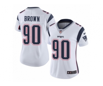 Women's Nike New England Patriots #90 Malcom Brown Vapor Untouchable Limited White NFL Jersey