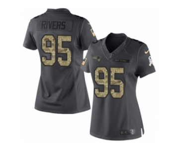 Women's Nike New England Patriots #95 Derek Rivers Limited Black 2016 Salute to Service NFL Jersey