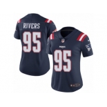 Women's Nike New England Patriots #95 Derek Rivers Limited Navy Blue Rush NFL Jersey