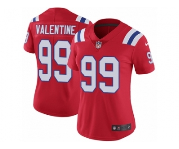 Women's Nike New England Patriots #99 Vincent Valentine Vapor Untouchable Limited Red Alternate NFL Jersey