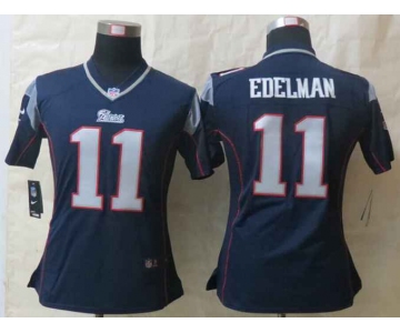 nike women nfl jerseys new england patriots #11 edelman blue[nike]