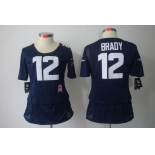 nike women nfl jerseys new england patriots #12 brady blue[breast cancer awareness]