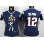 nike women nfl jerseys new england patriots #12 brady blue[portrait fashion]