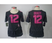 nike women nfl jerseys new england patriots #12 brady dk.grey[breast cancer awareness]