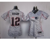 nike women nfl jerseys new england patriots #12 brady [fem fan zebra]