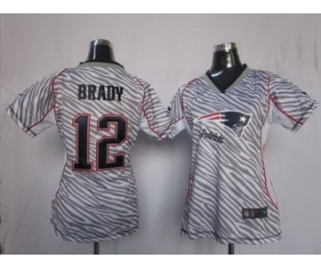 nike women nfl jerseys new england patriots #12 brady [fem fan zebra]