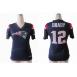 nike women nfl jerseys new england patriots #12 brady field flirt fashion blue[nike 2012]