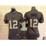 nike women nfl jerseys new england patriots #12 tom brady army green[nike Limited Salute To Service]