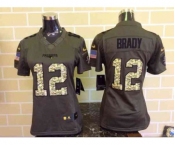 nike women nfl jerseys new england patriots #12 tom brady army green[nike Limited Salute To Service]