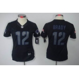 nike women nfl jerseys new england patriots #12 tom brady black[nike impact limited]