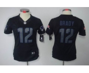 nike women nfl jerseys new england patriots #12 tom brady black[nike impact limited]