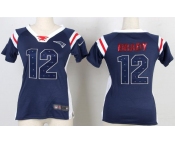 nike women nfl jerseys new england patriots #12 tom brady blue[fashion Rhinestone sequins]